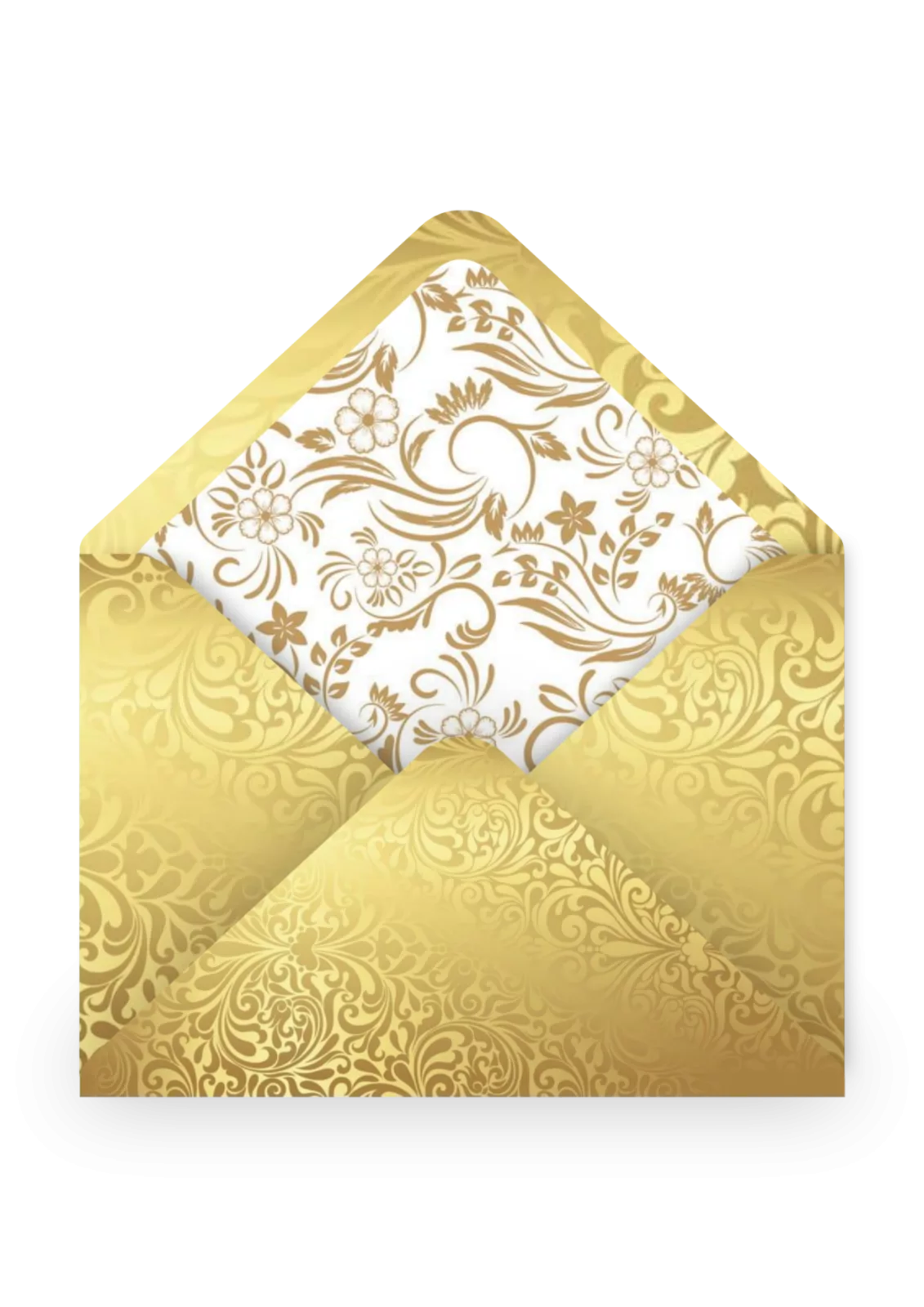 Elegant enveloppe mariage damasse dore blanc 017