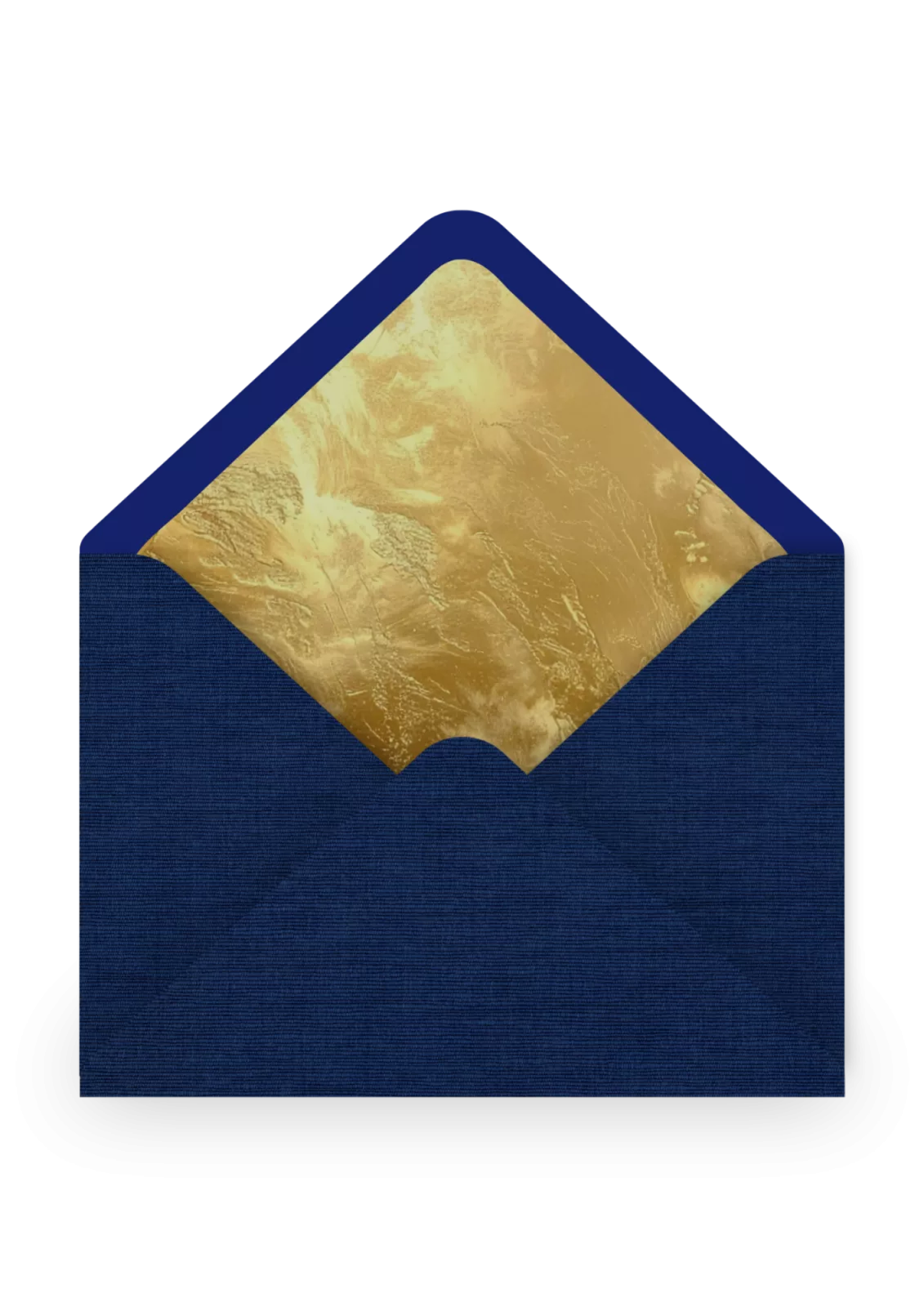 Elegant enveloppe mariage lin bleu marine dore 025