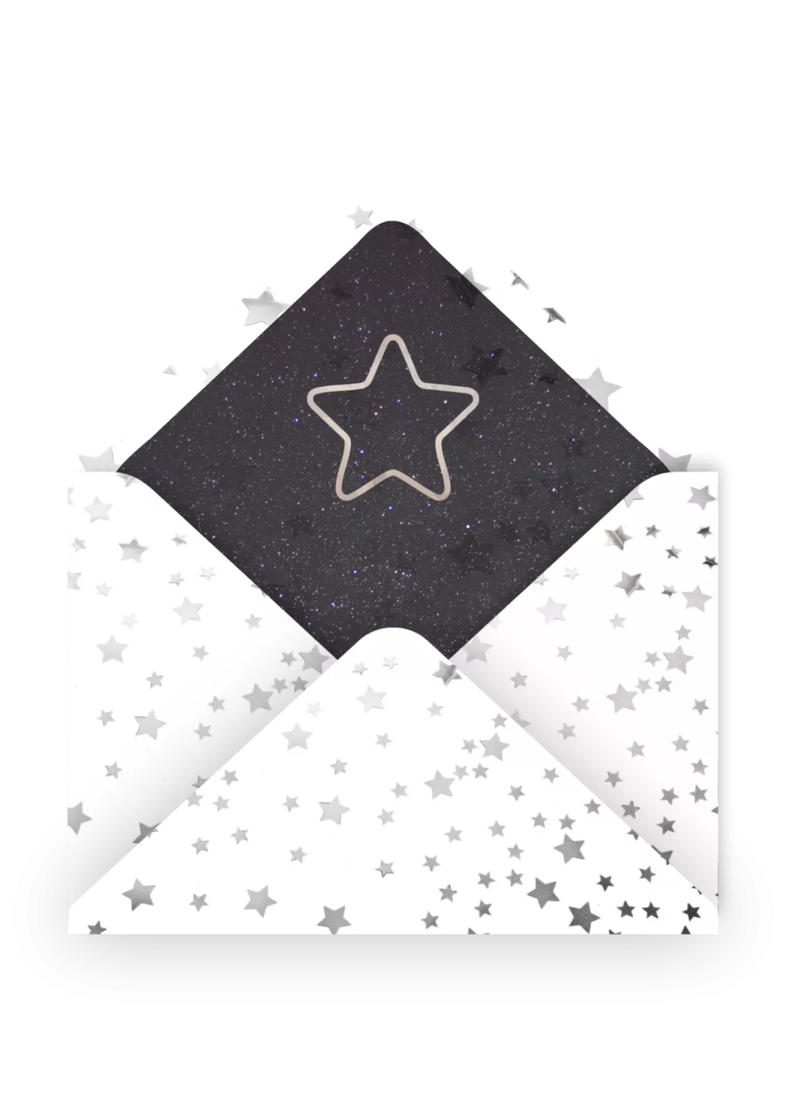 Stars enveloppe celeste nuit ciel etoile argent 015