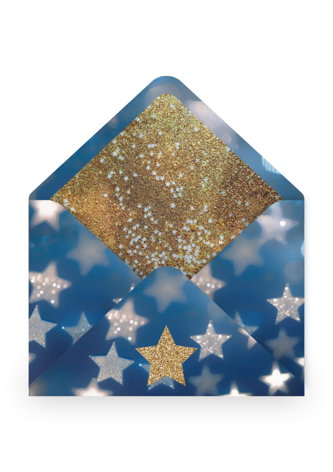 Stars enveloppe celeste nuit etoiles bleu dore 008