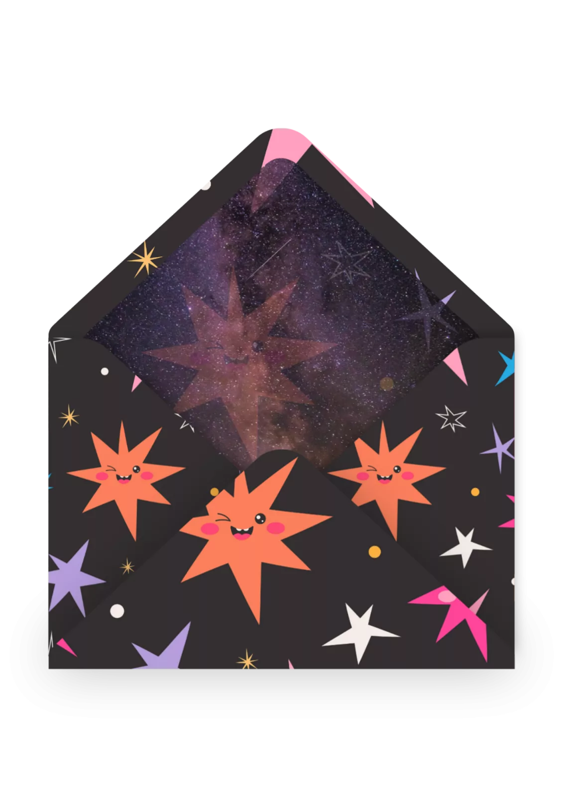Stars enveloppe celeste nuit etoiles galaxie noir corail 011