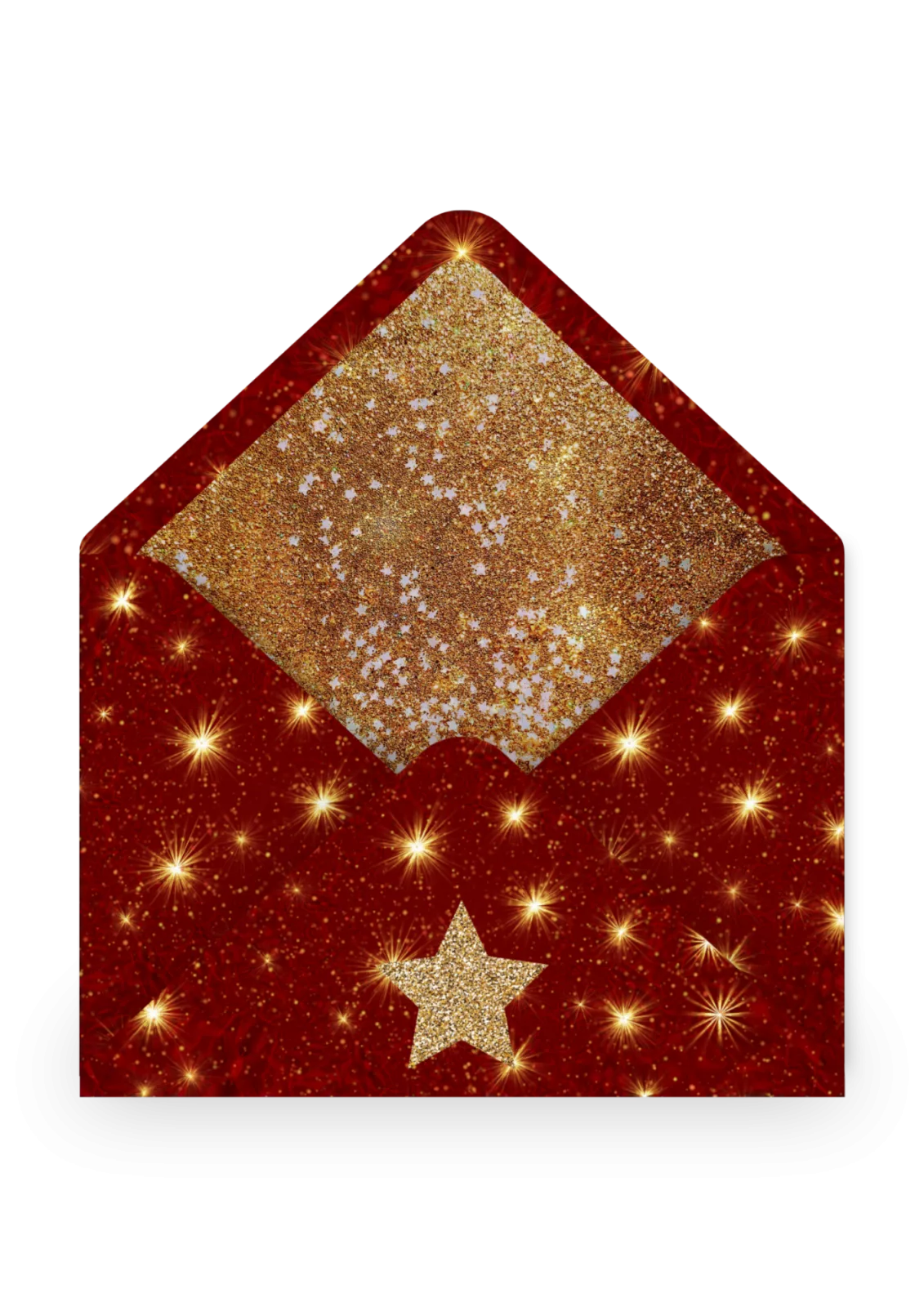 Stars enveloppe celeste nuit etoiles paillettes rouge 009